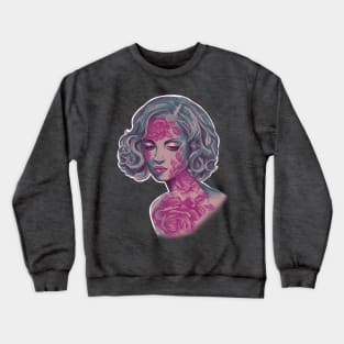 Retro Rose Girl Crewneck Sweatshirt